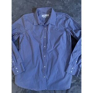 Vineyard Vines Woman Blue Gingham Plaid Long Sleeve Button Down‎ Shirt (Size 8)